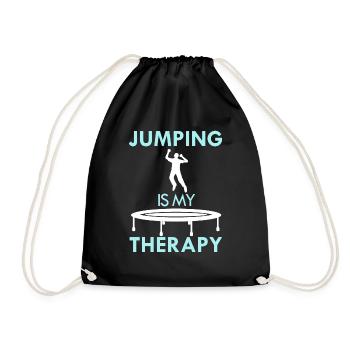 Trampoline Jumping as Therapy Hobby Trampolinist - Drawstring Bag - black - Front