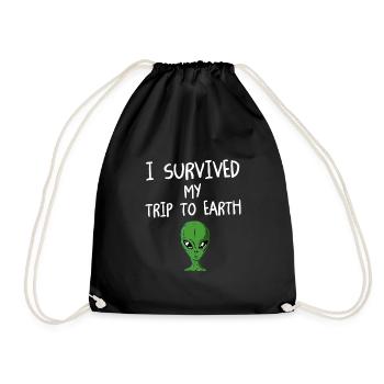 Alien Tshirt OVNI Alien Enfants Mars Messieurs - Sac de sport léger - noir - Devant