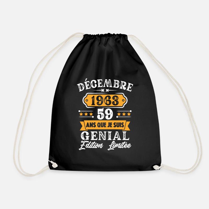 Cadeau D'anniversaire 59 Ans Décembre 1963 Rétro - Sac de sport léger - noir
