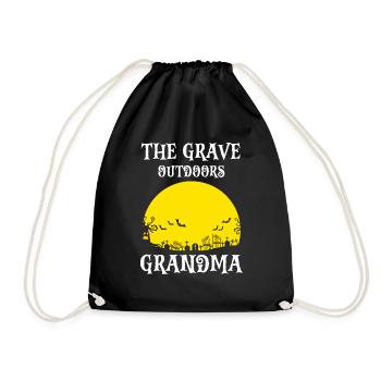GRANDMA The Grave Outdoors Awesome Halloween - Drawstring Bag - black - Front