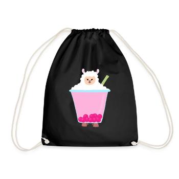 Bubble tea lama - Drawstring Bag - black - Front