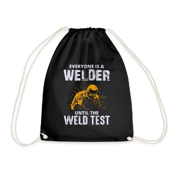 Welding Welder Metal Construction Ironworker - Drawstring Bag - black - Front