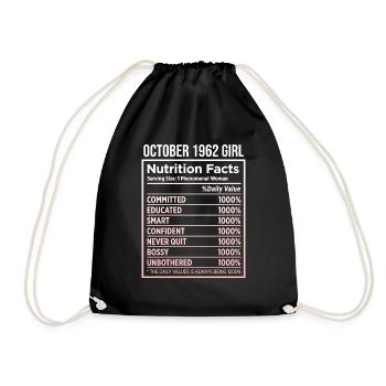 Octobre 1962 - Cadeau du 60e anniversaire. Femme. - Sac de sport léger - noir - Devant