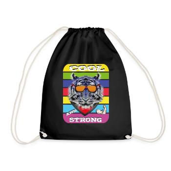 Tigre avec lunettes Cool et fort - Sac de sport léger - noir - Devant