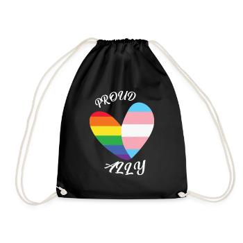 LBGT Flag Gay Pride Human Vintage Rainbow - Drawstring Bag - black - Front