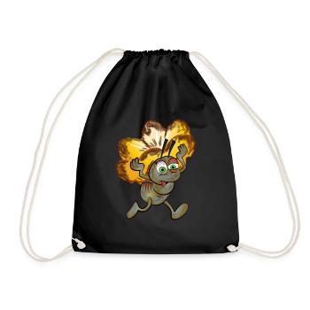 Zombie ant with a flower - Drawstring Bag - black - Front