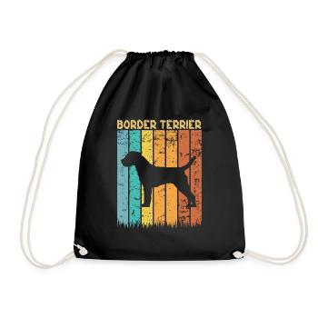 Border terrier - Drawstring Bag - black - Front