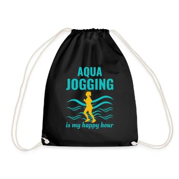 Deep Water Aqua jogging Pool Running Fitness - Drawstring Bag - black - Front