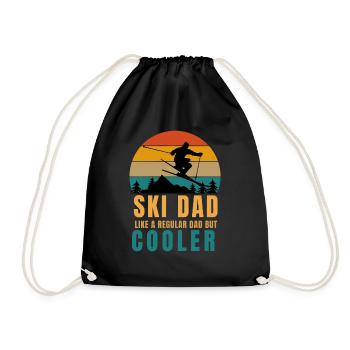 Ski Papa wie normaler Papa, aber cooler - Turnbeutel - Schwarz - Vorne