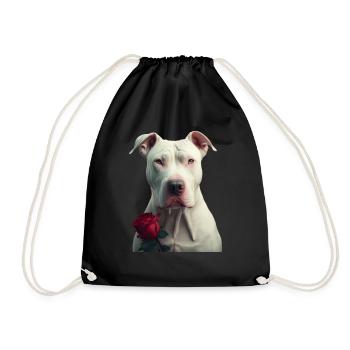 Dogo Argentino Valentine's Day - Drawstring Bag - black - Front