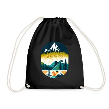 Mountain Adventure - Drawstring Bag - black - Front