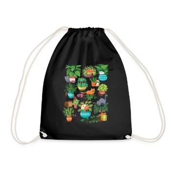 Chat et jardinières T Shirt - Sac de sport léger - noir - Devant