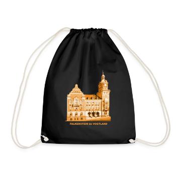 Falkenstein Town Hall Vogtland Saxony - Drawstring Bag - black - Front