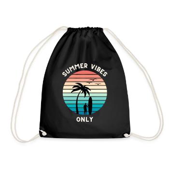 Sommer vibes only - Turnbeutel - Schwarz - Vorne