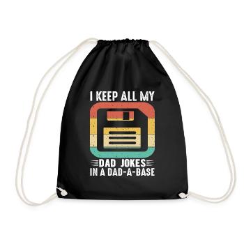 I keep all my Dad Jokes in a Dad - A - Base - Drawstring Bag - black - Front