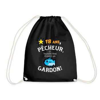 Pêcheur 18 ans, Toujours Frais comme un Gardon - Sac de sport léger - noir - Devant
