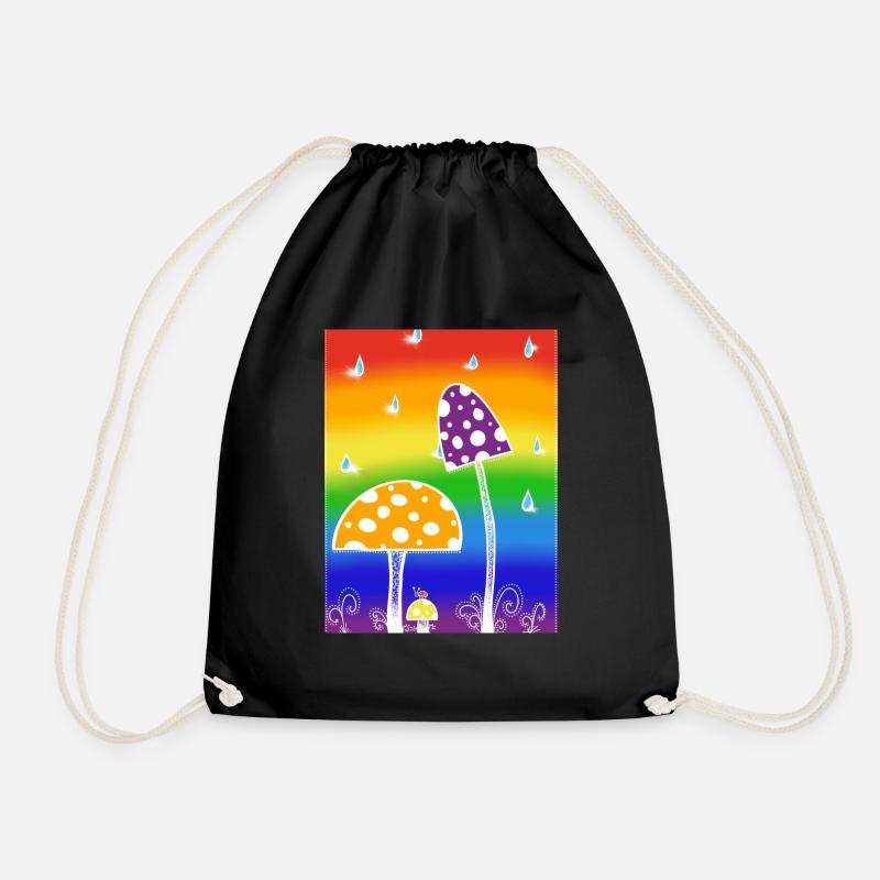 Champignons sous la pluie - Sac de sport léger - noir