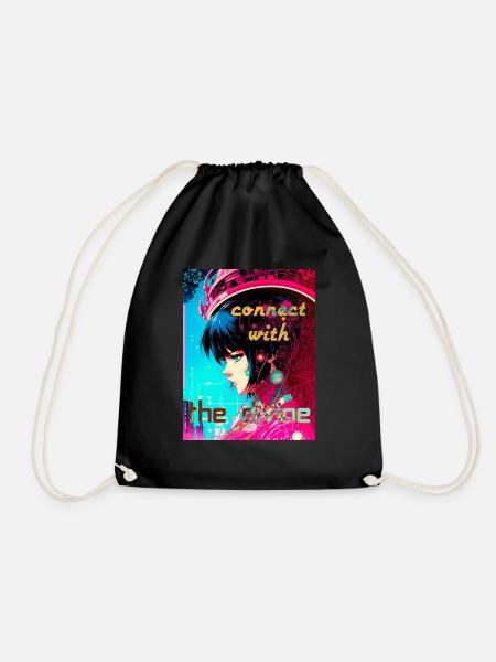 Connect With The Divine - Drawstring Bag - black
