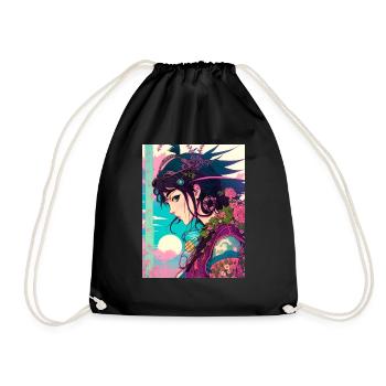 Ecotechnician Manga - Drawstring Bag - black - Front
