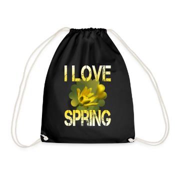 I love spring Frühling - Drawstring Bag - black - Front