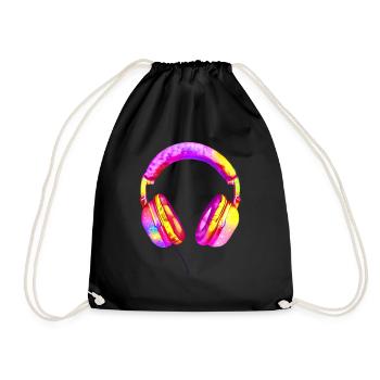 Casque Musiciens joueurs Chanteurs Écouter de la musique Chanter - Sac de sport léger - noir - Devant