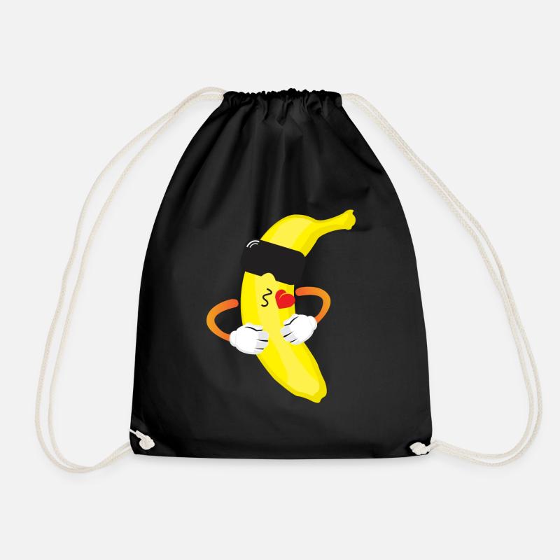 funny banana - Drawstring Bag - black