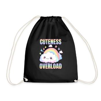Niedlichkeits-Überlastungs-Wolke - Turnbeutel - Schwarz - Vorne