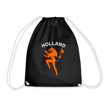 Holländische Löwin - Turnbeutel - Schwarz - Vorne