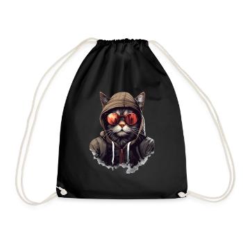 Urban Purrfection : du chat | Amoureux des chats - Sac de sport léger - noir - Devant