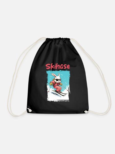 Skihase - Turnbeutel - Schwarz