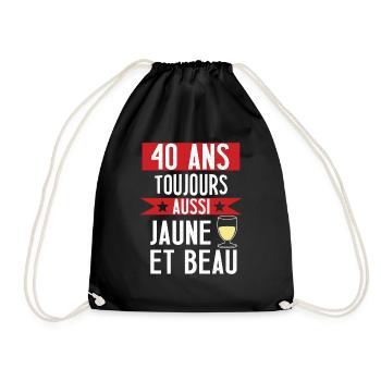 40 ans cadeau anniversaire homme humour beauf - Sac de sport léger - noir - Devant