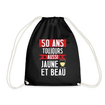 50 ans cadeau anniversaire homme humour beauf - Sac de sport léger - noir - Devant