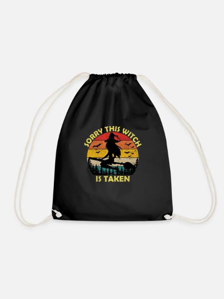 Sorry This Witch Is Taken - Drawstring Bag - black