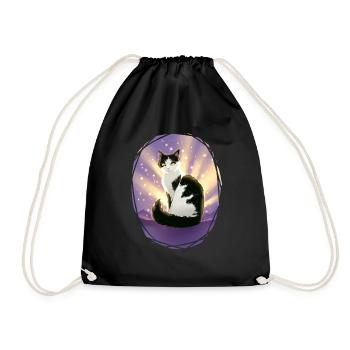 Black White Cat Violetshine Violetshine - Drawstring Bag - black - Front