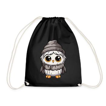 Hibou Comic Hiver Confortable - Sac de sport léger - noir - Devant