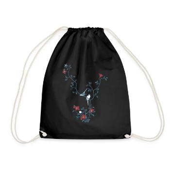 Birds And Magnolia II - Drawstring Bag - black - Front