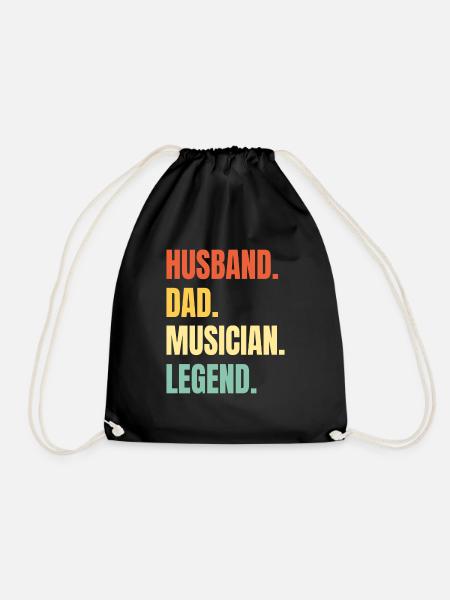 Husband Dad Musician Legend - Drawstring Bag - black