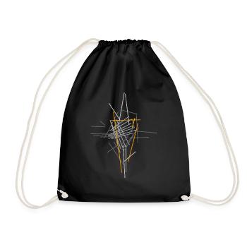 abstract - Drawstring Bag - black - Front