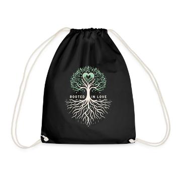 Rooted in Love: Artistic Tree Design - Drawstring Bag - black - Front