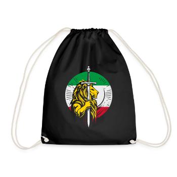 Shir o Khorshid - Persian Design (Iran) - Drawstring Bag - black - Front