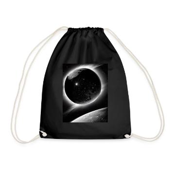 Planète noire et Lune Système solaire Galaxie Étoile - Sac de sport léger - noir - Devant