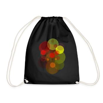 Ball - Soap Bubble - Dots Pattern - COLORS - Drawstring Bag - black - Front