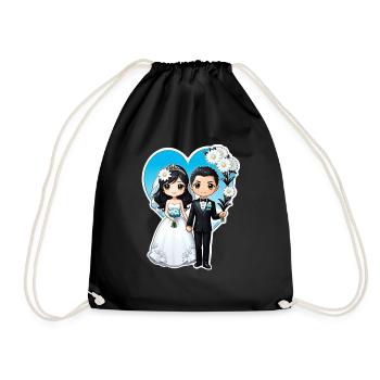 just married - pour mariage - Sac de sport léger - noir - Devant