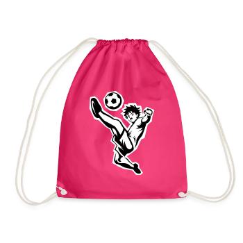 Manga Soccer Player - Drawstring Bag - fuchsia - Front