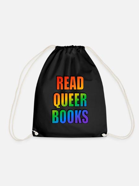 Read Queer Books - Drawstring Bag - black