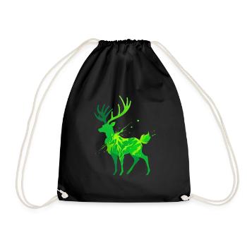 Silhouette de cerf vert - Sac de sport léger - noir - Devant
