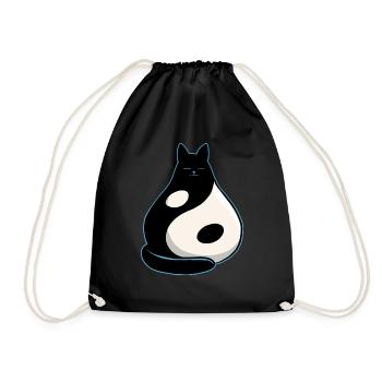 YinYang Katze - Turnbeutel - Schwarz - Vorne