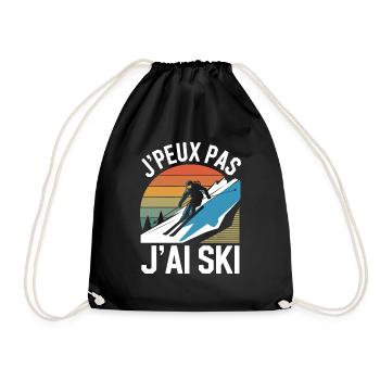 J'peux pas j'ai ski - Sac de sport léger - noir - Devant