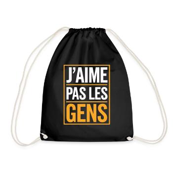J'aime pas les gens - Sac de sport léger - noir - Devant