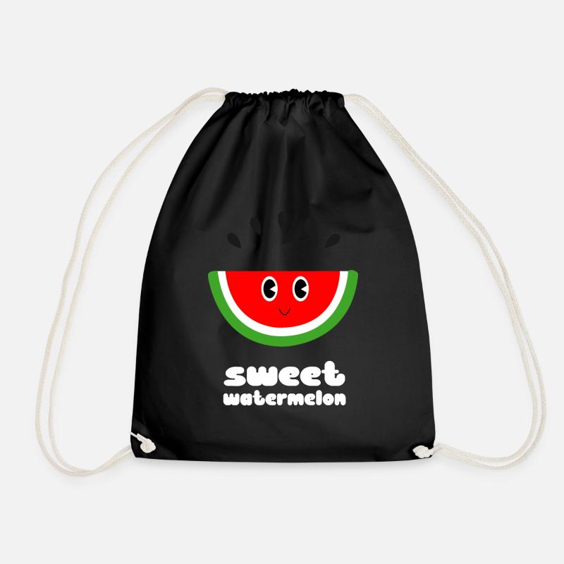 Sweet Watermelon - Drawstring Bag - black